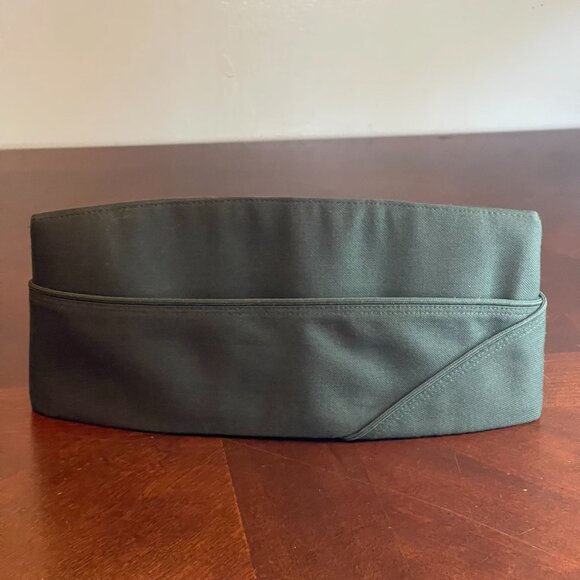 Mens Garrison Cap 7 3/8 Green Wool Blend With Bernard Cap Co. Badge - Picture 5 of 7